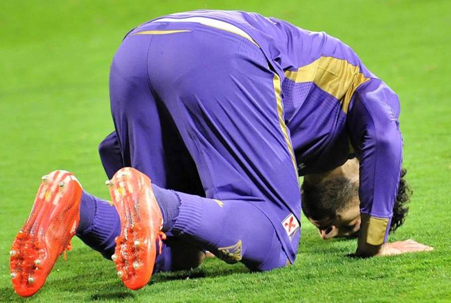 Mohamed Salah dopo la rete del 2-0. Ansa